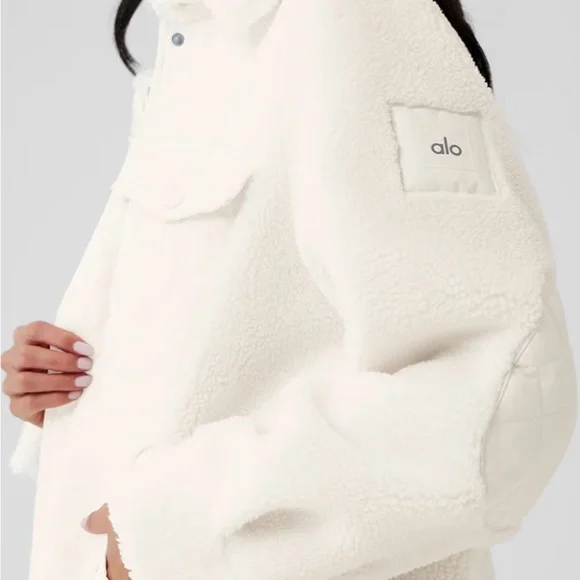 Alo Sherpa Edge Shacket Size XS Ivory - Picture 4 of 5